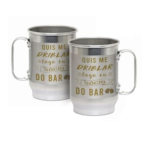 Caneca Alumínio c/ Faixa Fosca 600ML Sócio do Bar