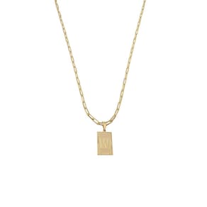 Cordão 60Cm Masculino Feminino Pingente Letra W Banhado Ouro
