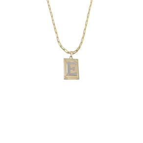 Cordão 45Cm Masculino Feminino Pingente Letra E Banhado Ouro