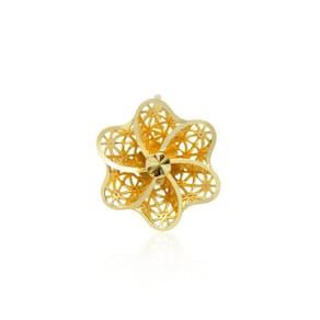 Pingente Flor Vazada 1,5 Cm Trabalhado Em Ouro 18K