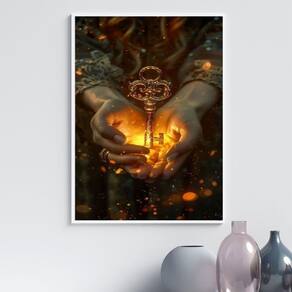 Quadro Arquétipo Chave Mágica Iluminada 33X24Cm