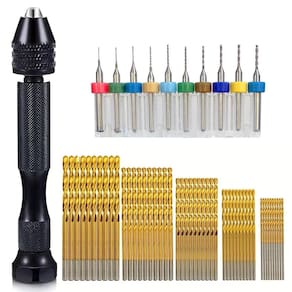 Mini Furadeira Manual Mandril Aperto Rápido Com 60 Brocas