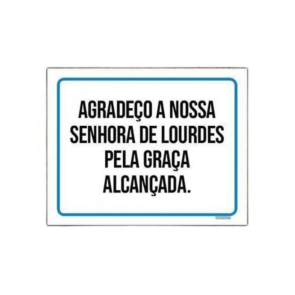 Kit 5 Placaagradeço Nossa Senhora Lourdes Graça
