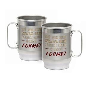 Caneca Alumínio c/ Faixa Fosca 600ML Nem Sei Como Formei