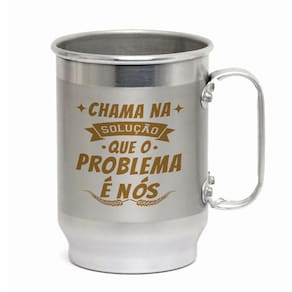 Caneca Alumínio c/ Faixa Fosca 600ML Chama Na Solução