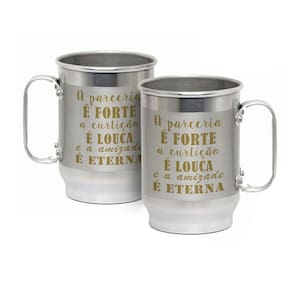 Caneca Alumínio c/ Faixa Fosca 600ML A Parceria é Forte