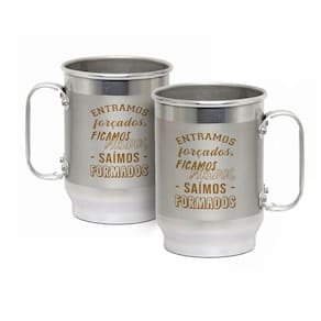 Caneca Alumínio c/ Faixa Fosca 600ML Saímos Formados