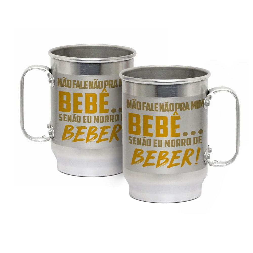 Caneca Alumínio c/ Faixa Fosca 600ML Morro de Beber!