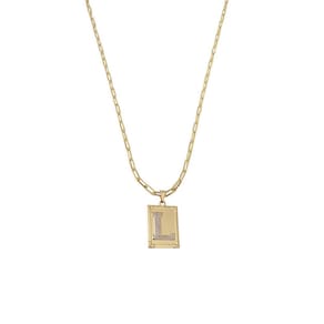 Cordão 45Cm Masculino Feminino Pingente Letra L Banhado Ouro