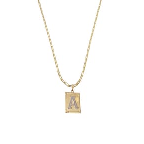 Cordão 50Cm Masculino Feminino Pingente Letra A Banhado Ouro