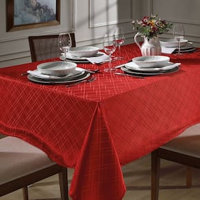 Toalha Mesa Retangular Döhler Requinte II Vermelho 8 Lugares