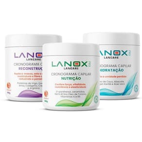 Kit Cronograma Capilar 3 Máscaras Lanox Lancare 500G Trihair