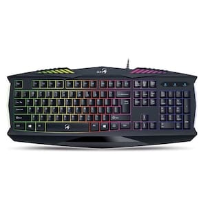 Teclado Gamer USB Com Fio Genius RetroIluminado Black Luxx