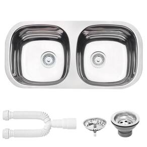Cuba Tramontina Isis 2C 34 BL Perfecta em Aço Inox Polido 72x34 cm com Válvula 3 1/2" e Sifão Duplo