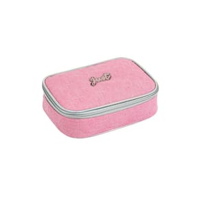 Estojo Escolar Penal Box Jeans Glitter - Rosa