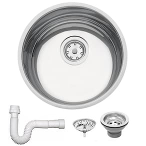 Cuba Redonda Tramontina Luna 30 BL Standard Aço Inox Polido 30 cm com Válvula e Sifão 94071507