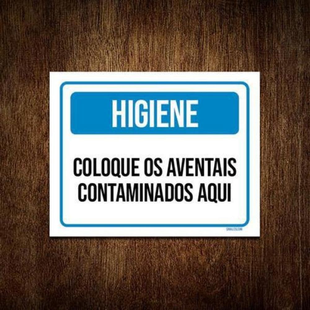 Kit 3 Placas Higiene Coloque Aventais Contaminados Aqui