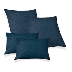 Kit 2 Capas de Almofadas 50x50 + 2 Capa 30x50cm Glamour Azul Petroleo