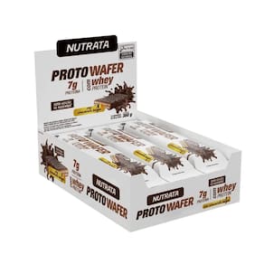 Barra Whey Proto Wafer Sabor Chocolate Belga Dispay 12Un 30G