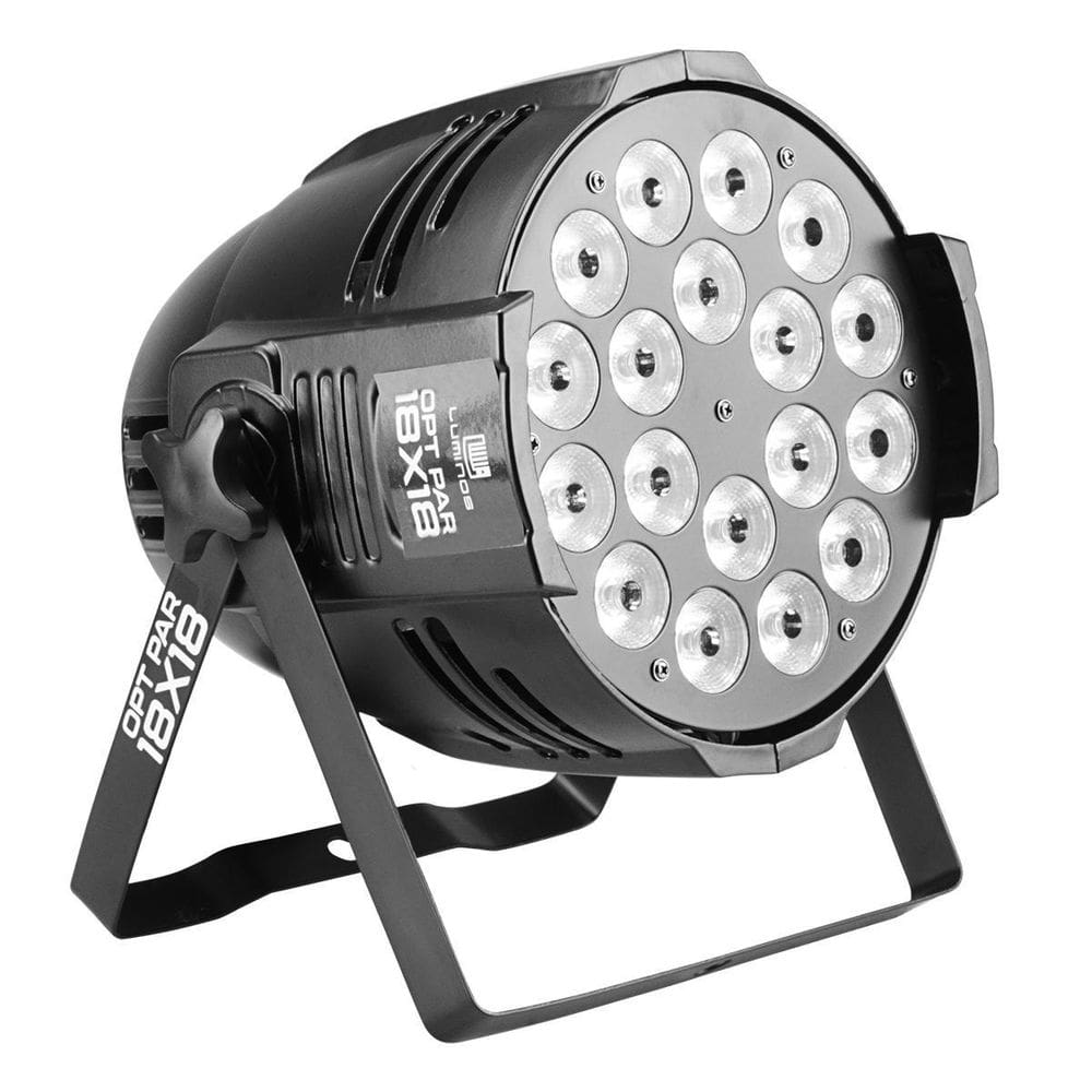 Canhao Refletor Led Par 64 Opt Par 18 Leds 18W Dmx Rgbwa+Uv