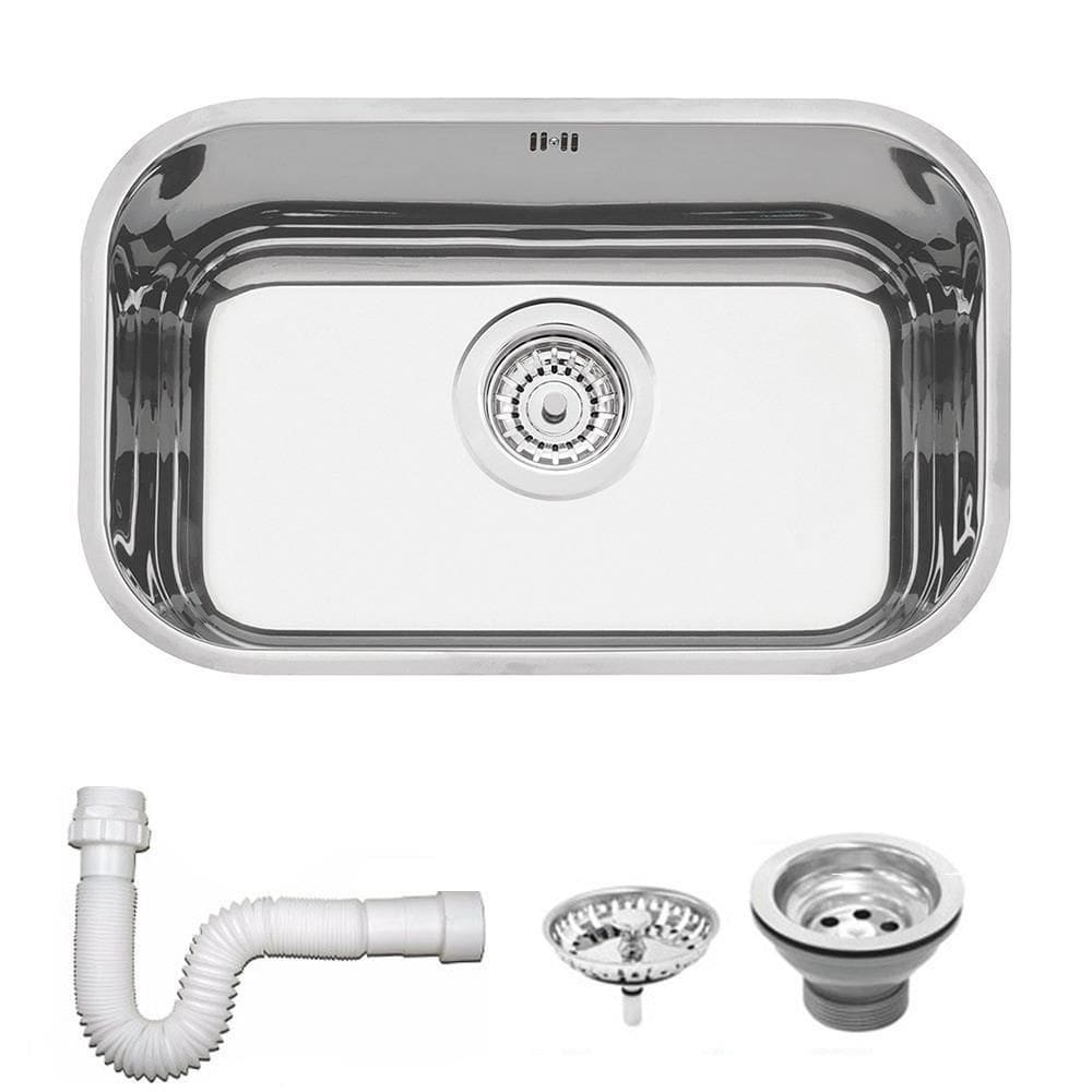 Cuba Tramontina Lavínia 47 BL Prime Aço Inox Alto Brilho 47x30cm com Válvula Escape e Sifão 94022203