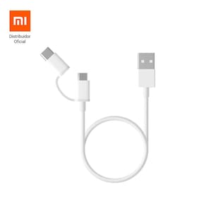 Cabo USB com saída dupla Tipo C e micro USB 30cm Xiaomi - Branco