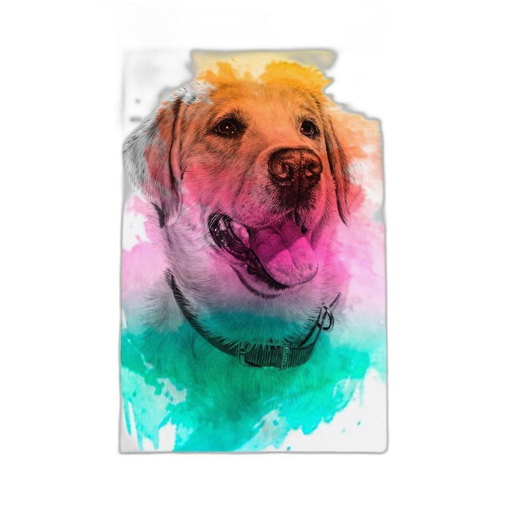 Quadro Labrador Cachorro Tinta Aquarela Canvas 20X30Cm