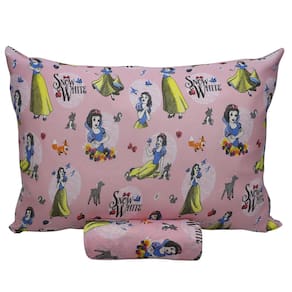 Jogo De Cama Infantil Branca De Neve Rosa Solteiro Princesas Simples 2 Peças Malha Portallar