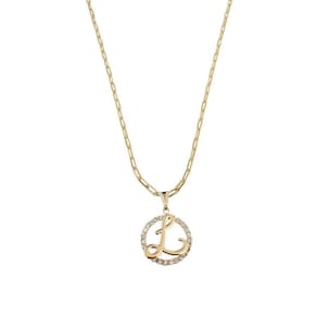 Colar Corrente 45 Cm Feminina Pingente Letra L Banhado Ouro