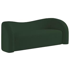 Sofá Curvo 3 Lugares Organico Sala Recepção Coréia 180cm Linho Verde