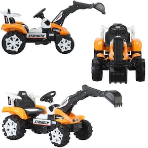 Mini Escavadeira Elétrica Infantil 6V Baby Style Laranja Até 25Kg Diversão Segurança e Design Realista para Crianças a partir de 3 Anos