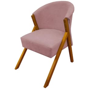 Poltrona Decorativa Para Sala You Bouclê Premium Braça Amadeirada Rosê Bouclé