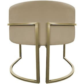 Kit 2 Poltronas Decorativa Recepção Luna Suede Cores Base De Ferro Champagne Nude Suede