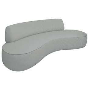 Sofá Curvo 2 Lugares Orgânico Recepção Sala Amsterdã 130cm Bouclé Adj Decor Cinza