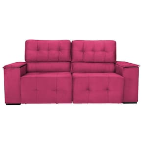 Sofá Cama Retrátil Sala Vicenza Vicenza 210cm Suede Pink