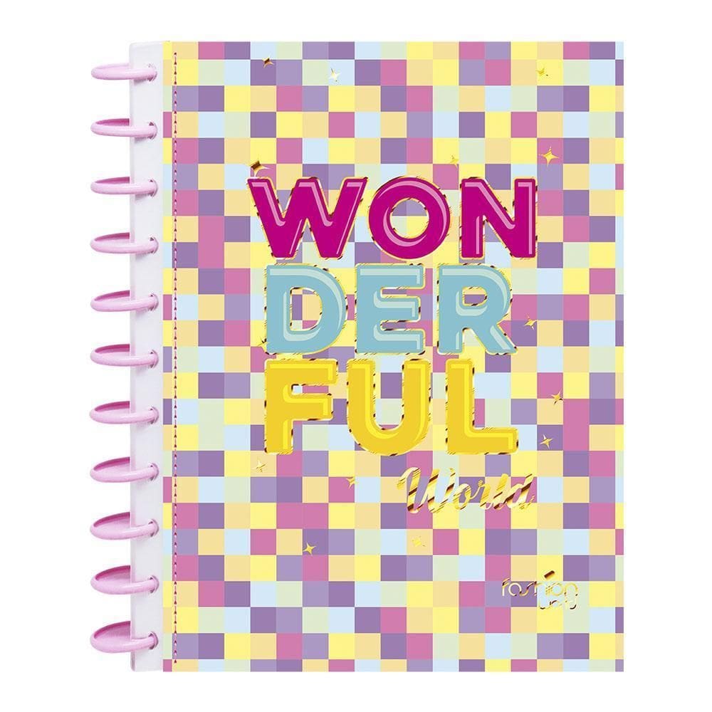 Caderno Universitário 160Fls Kitdisc Wonderful World Kit