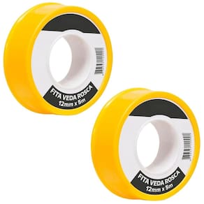 Fita Veda Rosca Teflon 12Mm X 5M Kit 02 Un
