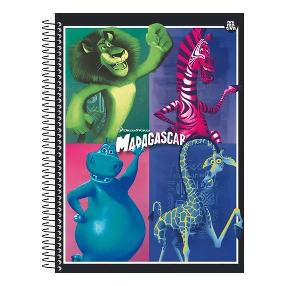 Caderno Univ. 80 Folhas DreamWorks Madagascar - Animativa