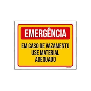 Placa Emergência Em Caso Vazamento Material 18X23