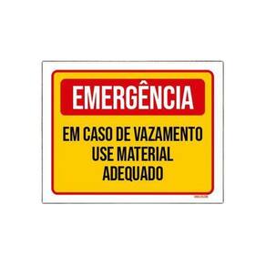 Placa Emergência Em Caso Vazamento Material 18X23