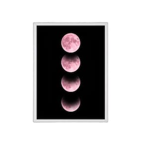 Quadro Fotografia Fases Da Lua Rosa 45X34Cm - Com Vidro