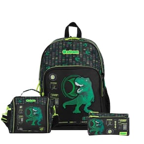 Kit Mochila Costas Dino Lancheira Térmica E Estojo Escolar