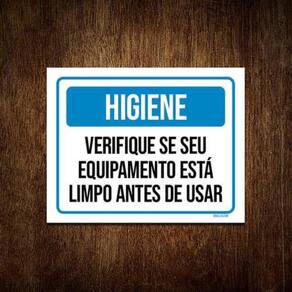Kit 5 Placas Higiene Verifique Equipamento Está Limpo