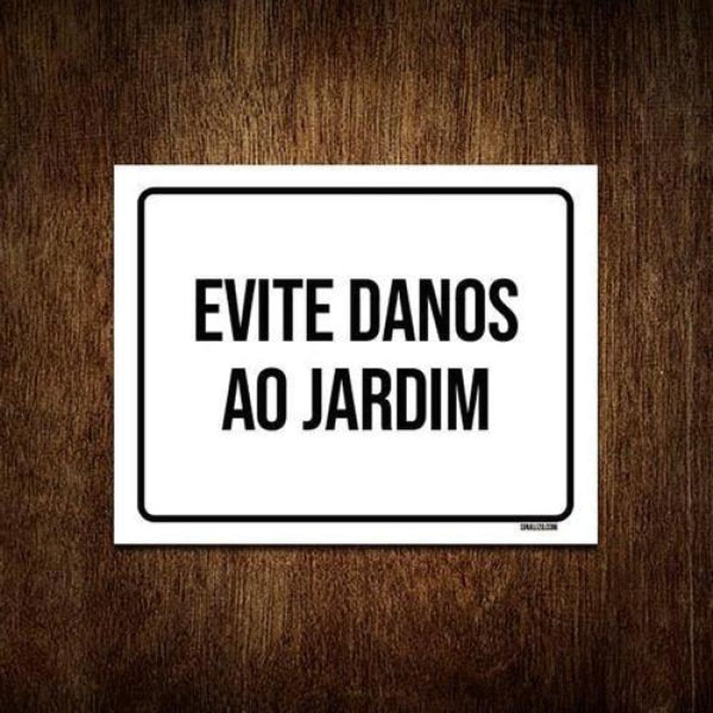 Kit 10 Placas Sinalização Evite Danos Ao Jardim