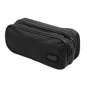 Estojo 2 Divisórias Escolar Preto Liso Brw