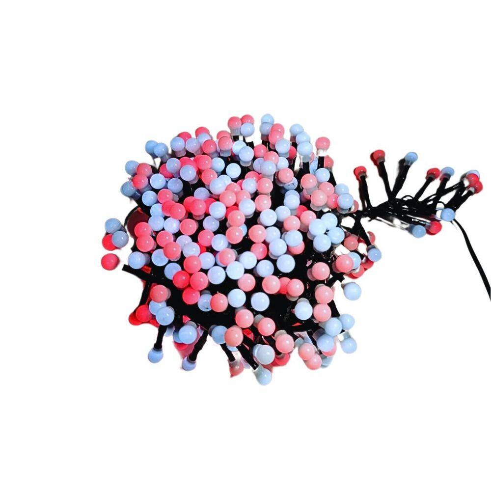 Festao 400 Leds Bolinhas Branco E Vermelho Pisca Com Memoria