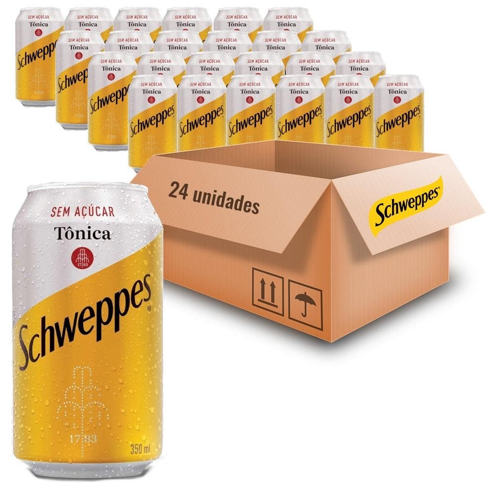 Kit Com 24Und Água Tônica Schweppes Sem Açúcar 350Ml