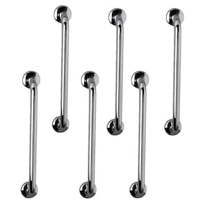 Barra Alça Apoio 40Cm Kit 6 Uni Aço Inox Suporte Idoso Gestante Cadeirante Pcd Criança Corrimao Escada Banheiro Box Segurança