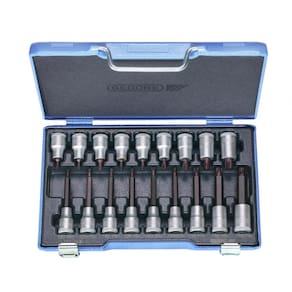 Jogo de Chaves Soquetes Tork Hexalobular de T20 à T60 Encaixe 1/2" com 18 Peças - Gedore 024797