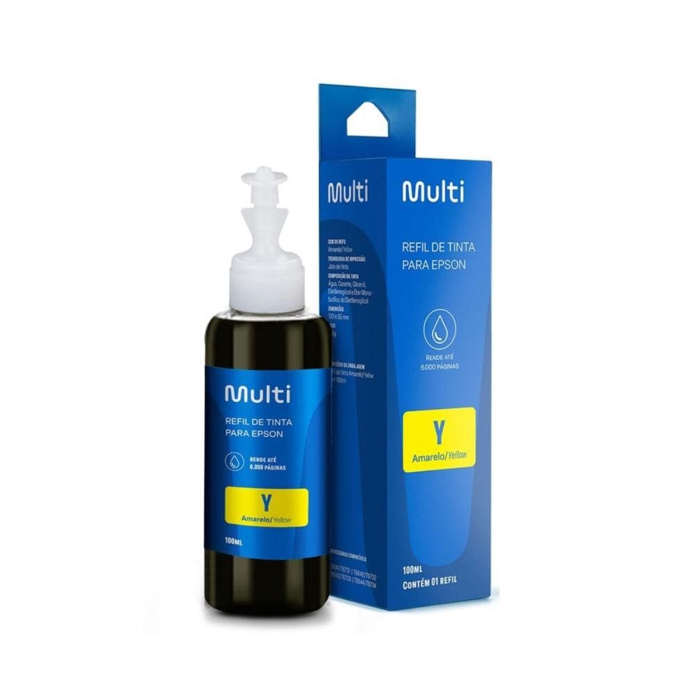 Refil de Tinta Multilaser - Compatível com Epson T664 - Amarelo - 100ML - RF008